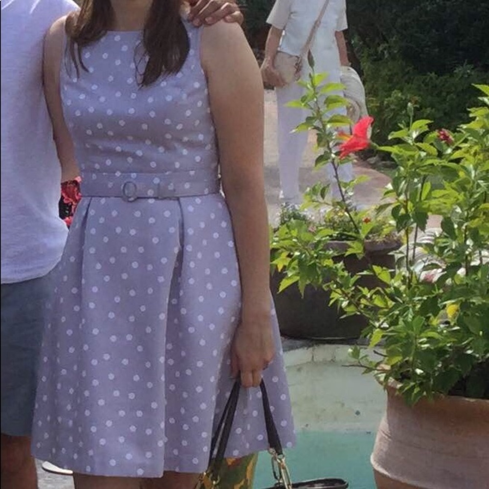 WHBM Sleeveless Polka Dot Print Sundress Brunch Easter Garden Party Dress - Picture 4 of 7